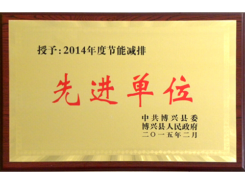 2014年度节能减排进步前辈单元