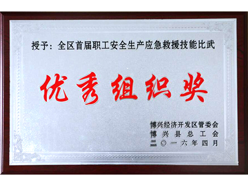 全区首届职工宁静出产应抢救济比武优异构造奖