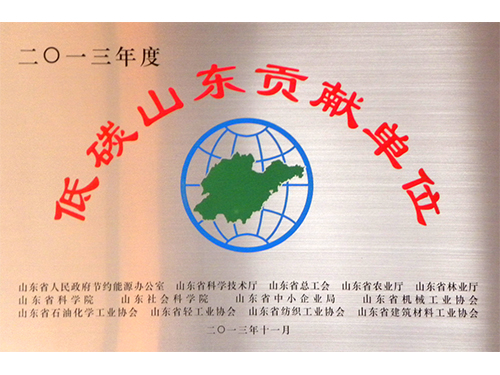 2013年度低碳山东进献单元