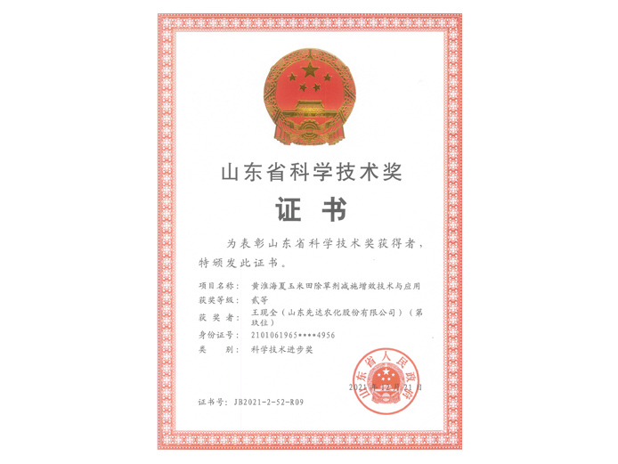 山东省科技手艺奖王现全